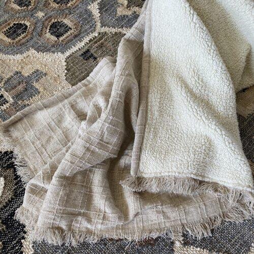 Plaid Faro lin doublé sherpa