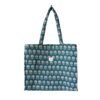 BAG011 Sac cabas matelassé Fleurette bleu imprimé blockprint