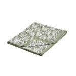 Nappe  Alhambra en coton imprimé blockprint olive - 140 x 220 cm