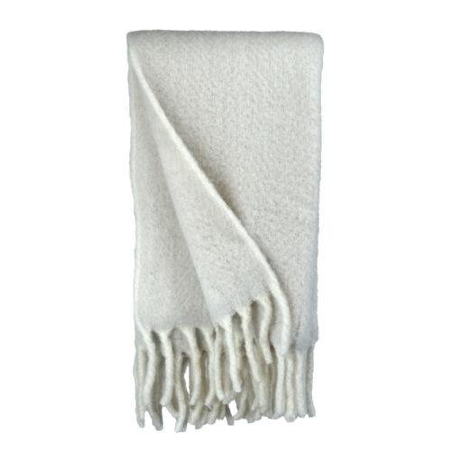 Plaid doux laine mélangée Baltik écru