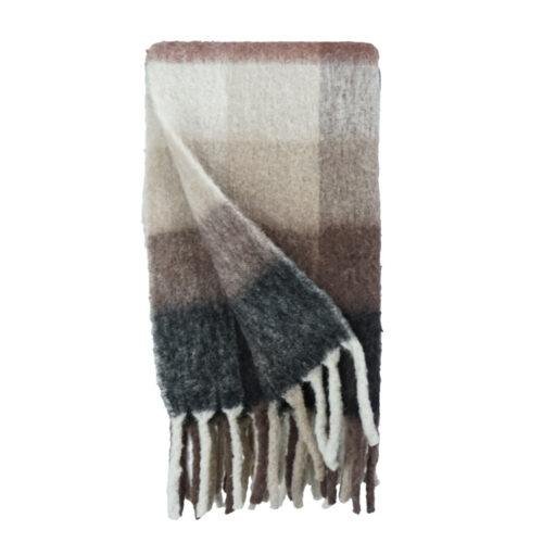 Plaid doux laine mélangée Féroé écossais