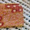 Pochette velours brodée Flowers safran
