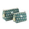POC026 Trousse matelassée Fleurette bleu