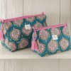 POC032-1 Trousse coton matelassé imprimé blockprint Jaipur