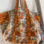 Grand sac cabas Amalfi en kantha imprimé blockprint - 2