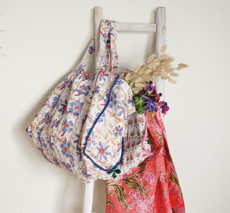 DSC09573 Grand sac cabas Amalfi en kantha imprimé blockprint