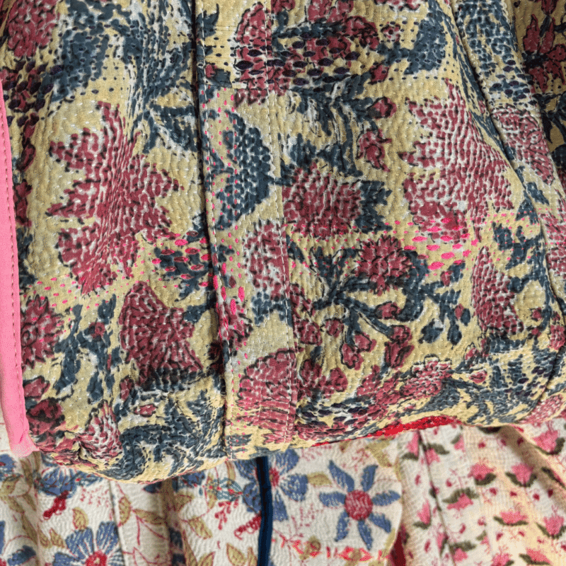 PLD397-11 Grand sac cabas Amalfi en kantha imprimé blockprint