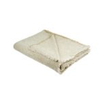 Plaid lin mélangé bouclette chiné - beige/écru