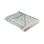 Plaid lin mélangé bouclette chiné - gris/écru