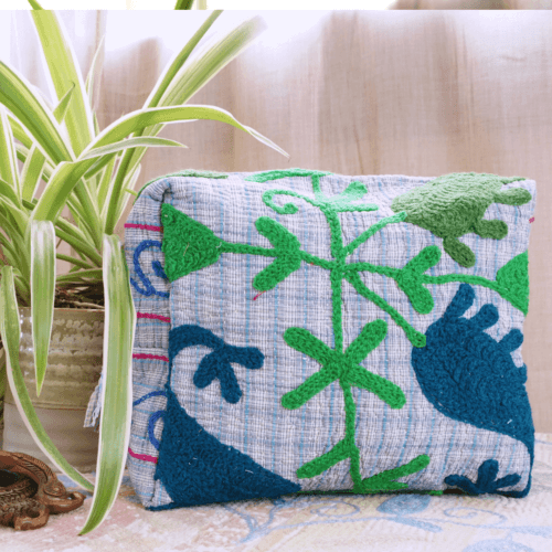 Trousse de toilette Ibiza kantha vintage brodé Suzani