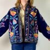 VEST008-1-5 Veste velours stonewash brodée Suzani #8, TU