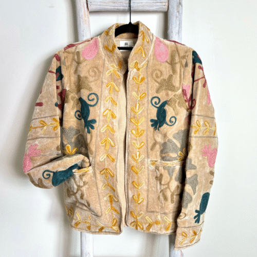 Veste velours stonewash brodée Suzani #14, TU