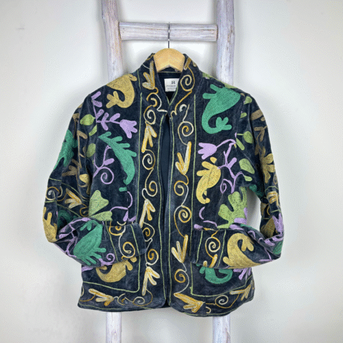 Veste velours stonewash brodée Suzani #24, TU