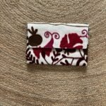 Pochette de soirée Riviera coton stonewash brodée Suzani - Blanc