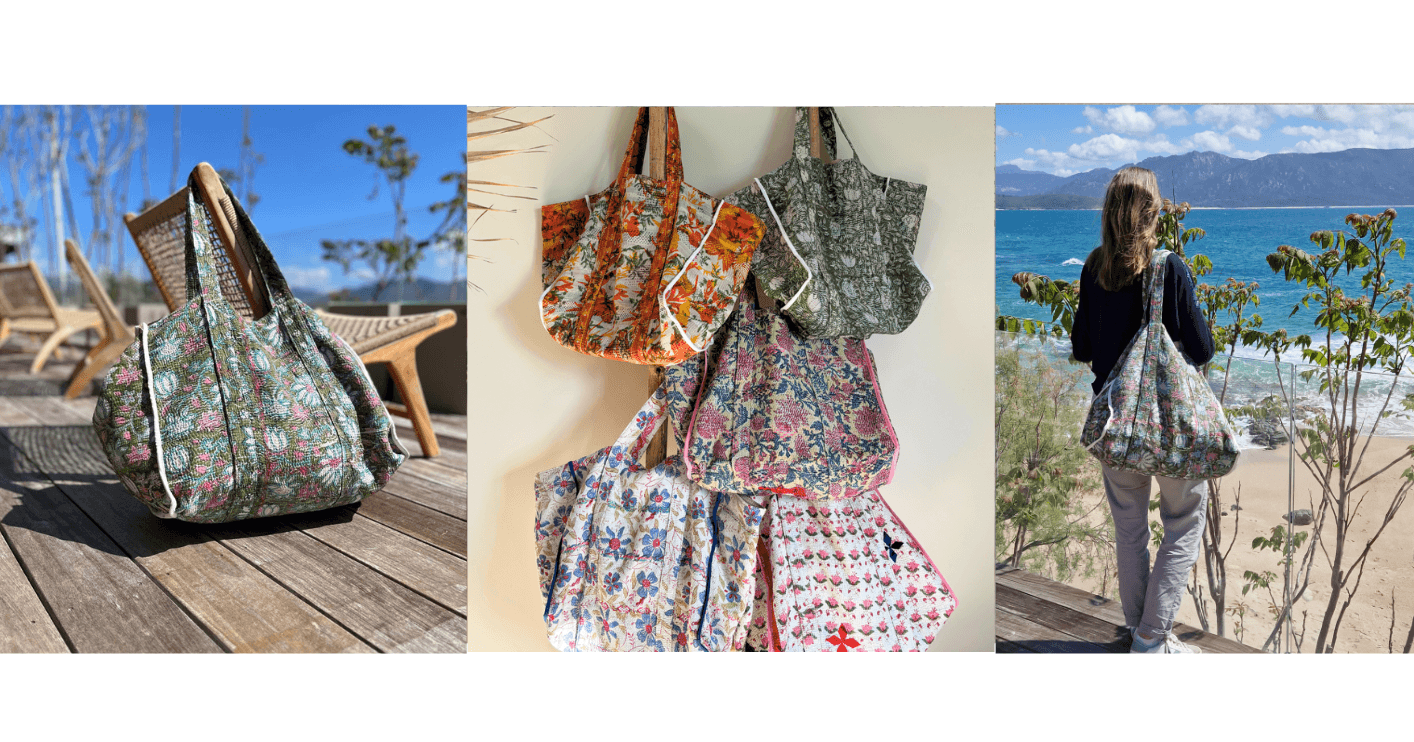 Sac cabas Capri en toile de coton brodée Suzani - pièces uniques