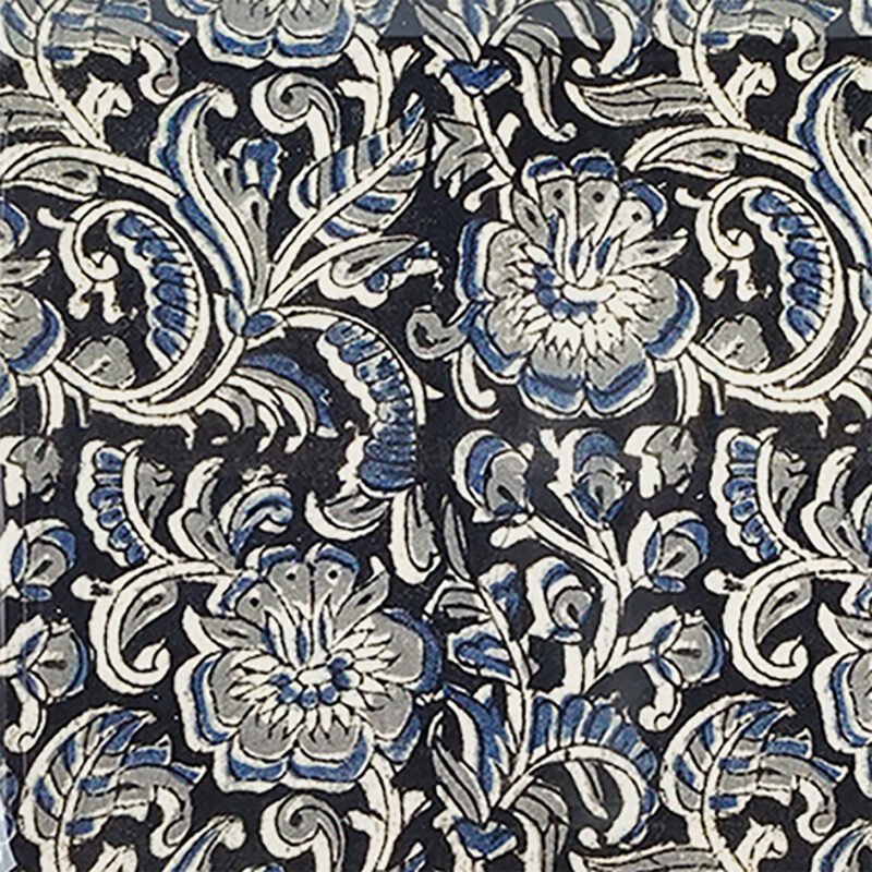 Plateau coeur métal émaillé Kalamkari, bordure dorée