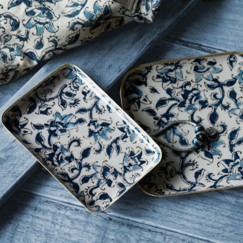 Plateau métal Ispahan bordure dorée