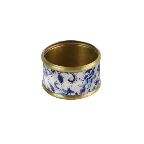 Lot de 2 pièces ronds de serviette laiton émaillé Ispahan