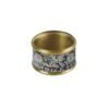 Lot de 2 pièces ronds de serviette laiton émaillé Kalamkari