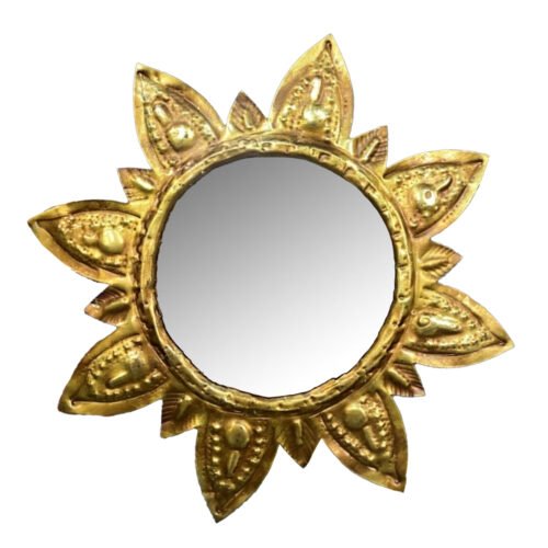Miroir Soleil MM métal doré