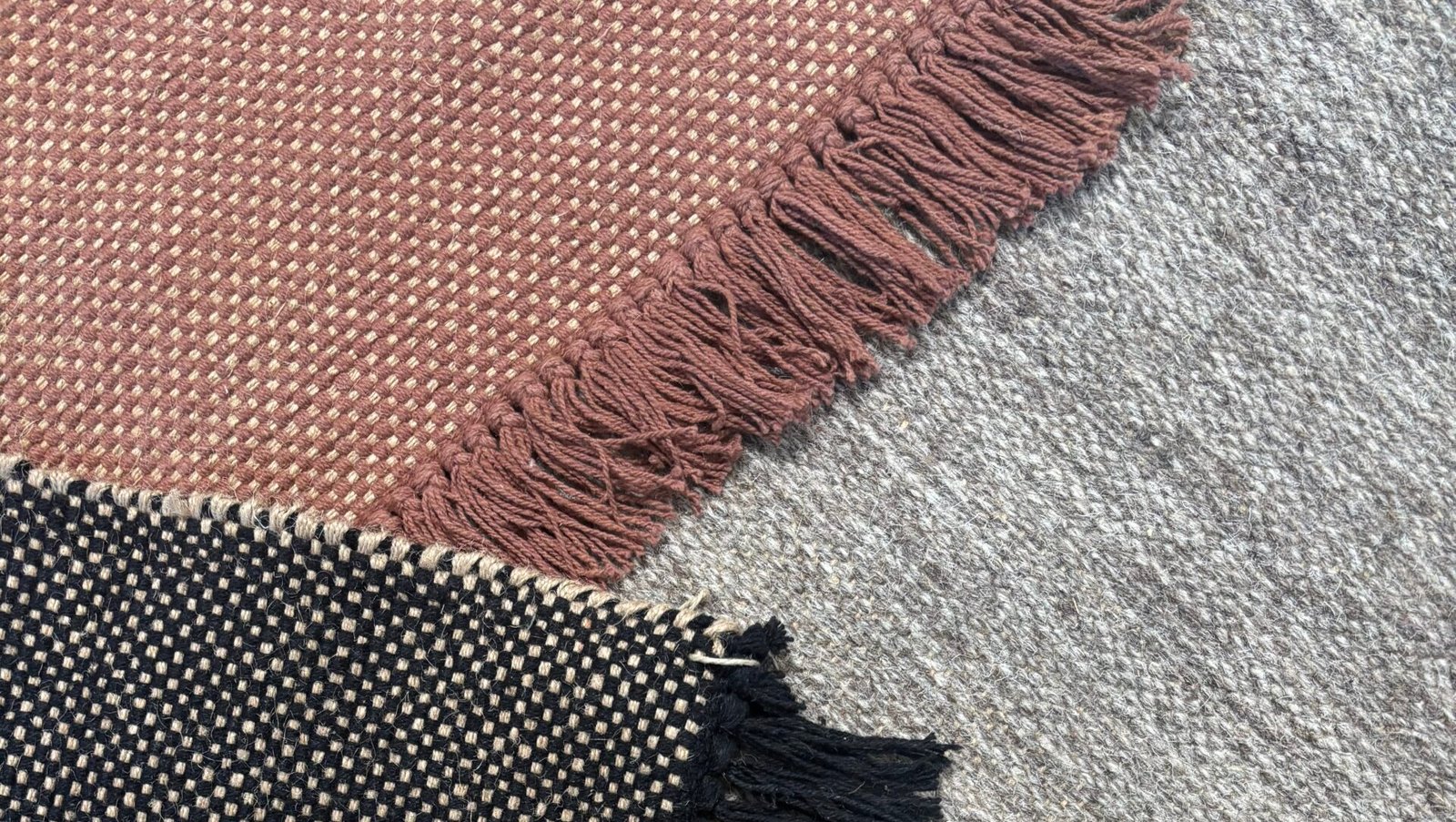 Tapis Almeria jute & coton beige/calm/denim