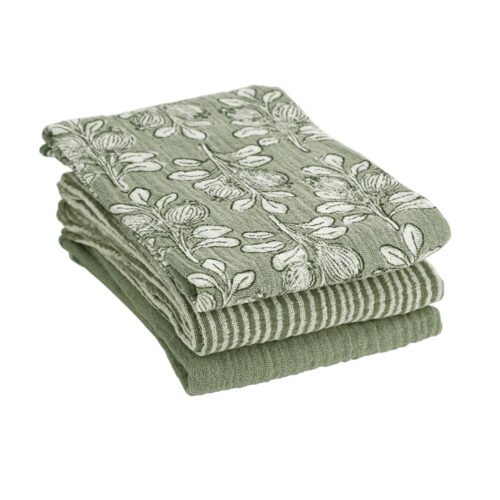 Lot de 3 torchons Alhambra olive assortis