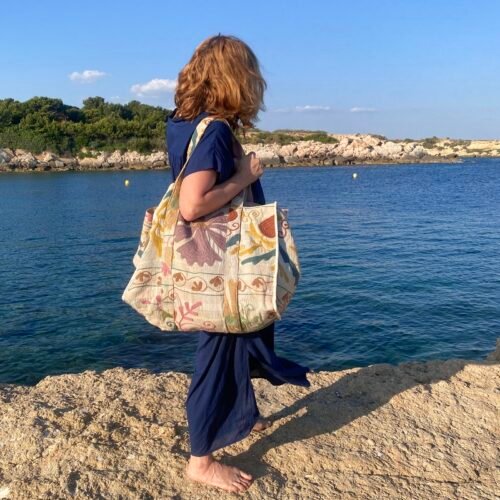 Sac cabas Havana brodé Suzani #18 - pièce unique