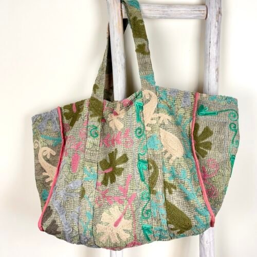 Sac cabas Havana brodé Suzani #20- pièce unique