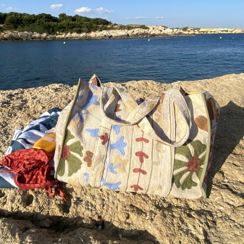 BAG028-3 Sac cabas Havana brodé Suzani #3 - pièce unique