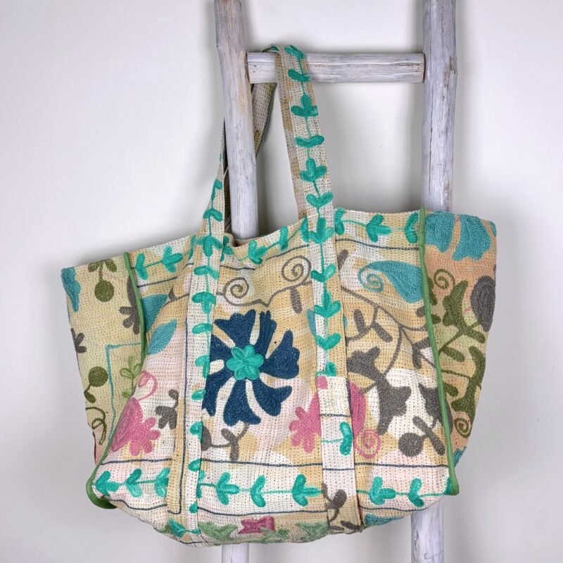 BAG028-8-1 Sac cabas Havana brodé Suzani #8 - pièce unique