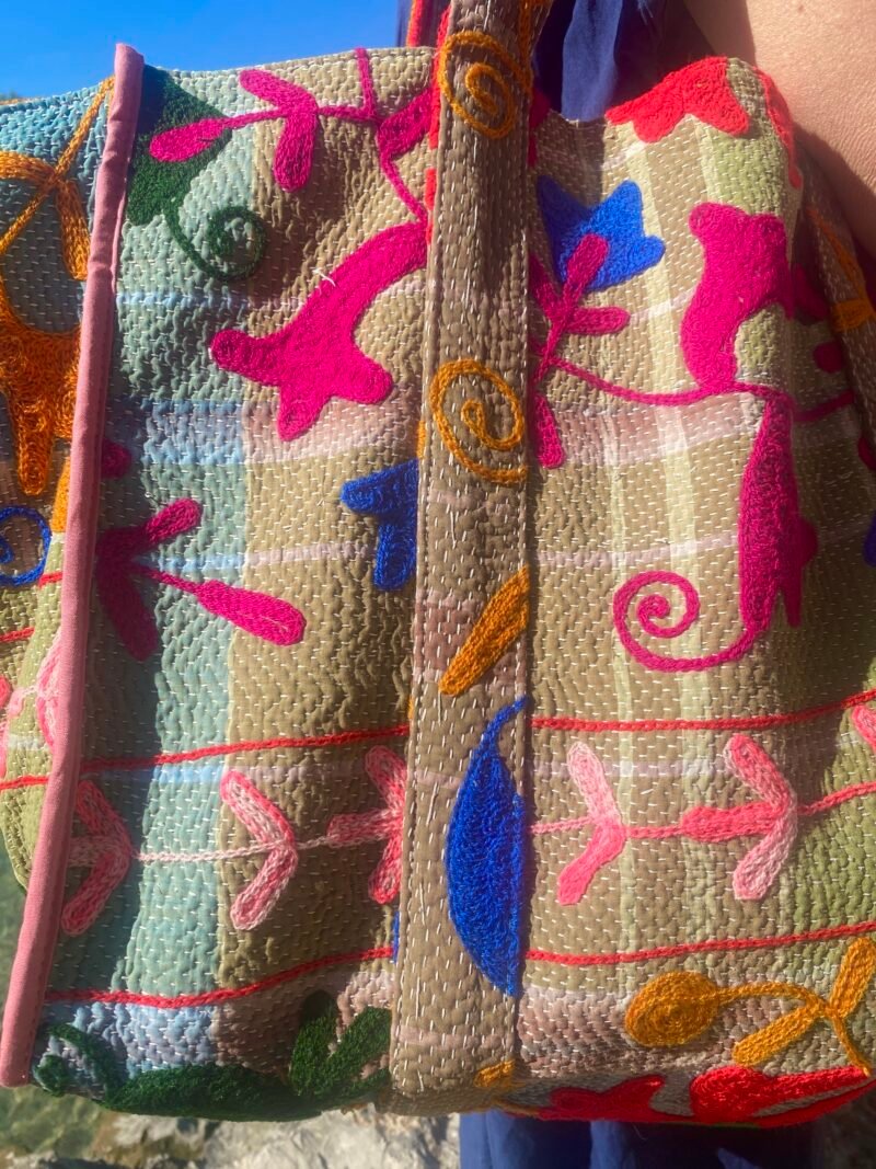 Sac cabas Ibiza brodé Suzani #10 - pièce unique