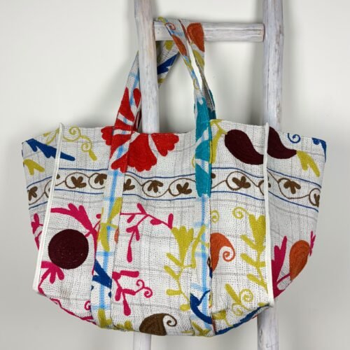 Sac cabas Ibiza brodé Suzani #4 - pièce unique