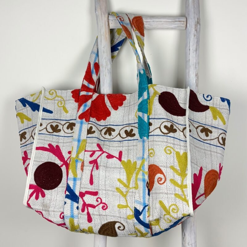 Sac cabas Ibiza brodé Suzani #4 - pièce unique