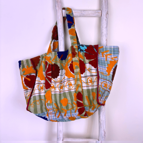 Sac cabas Ibiza brodé Suzani #8 - pièce unique