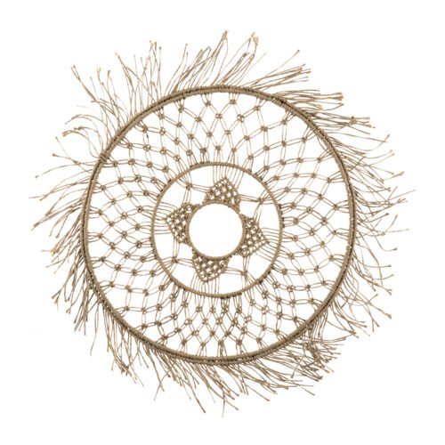 Mandala en macramé de jute tressé main
