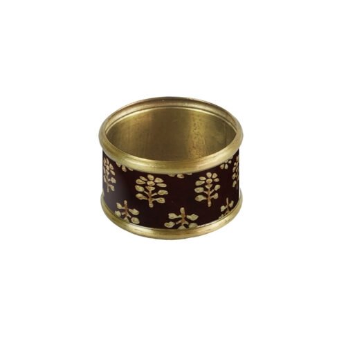 Lot de 2 ronds de serviette laiton émaillé Acajou