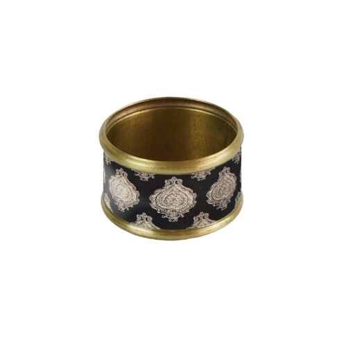 Lot de 2 ronds de serviette laiton émaillé Arles noir