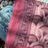 Paréo Papyrus rose lilas en voile de coton imprimé blockprint
