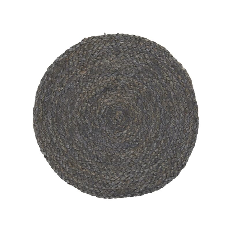 SET009 Lot de 4 sets de table ronds en jute gris