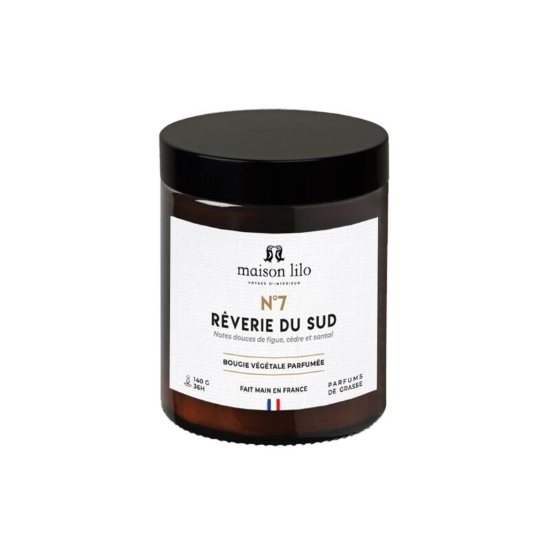 Bougie végétale parfumée N° 7 Rêverie du sud-140g
