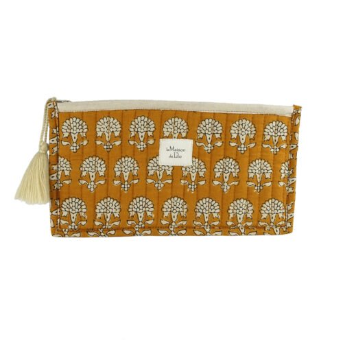 Pochette matelassée Fleurette safran