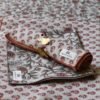 Lot de 2 Sets de table Bloom lin/tommette imprimés au tampon de bois