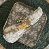 4 ronds de serviette oiseaux laiton et perles assortis
