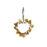 Coeur pampilles et perles de bois laiton - petit modèle