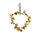 Coeur pampilles et perles de bois laiton - grand modèle