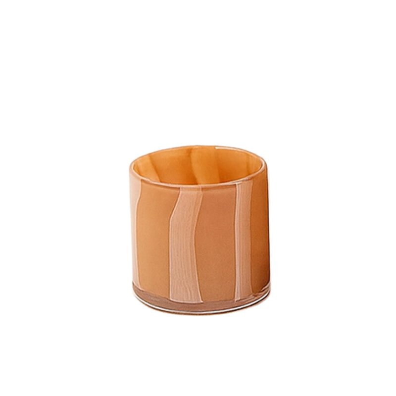 PHP221 Photophore en verre soufflé moka/beige