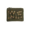 POC126 Pochette velours brodée "LOVE" kaki