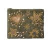 POC136 - Copie Pochette velours brodée Stars & hearts kaki