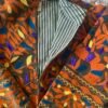 VEST008-7-3 Veste velours entièrement rebrodée de feuilles et fleurs, taille unique
