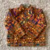 VEST008-7-5 Veste velours entièrement rebrodée de feuilles et fleurs, taille unique
